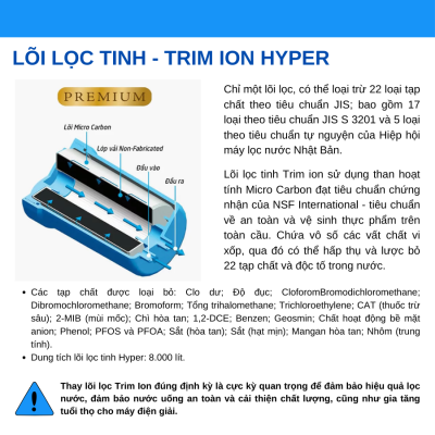 Lõi lọc Trim ion Gracia dùng cho máy lọc nước ion kiềm Trim ion Gracia và US-100L