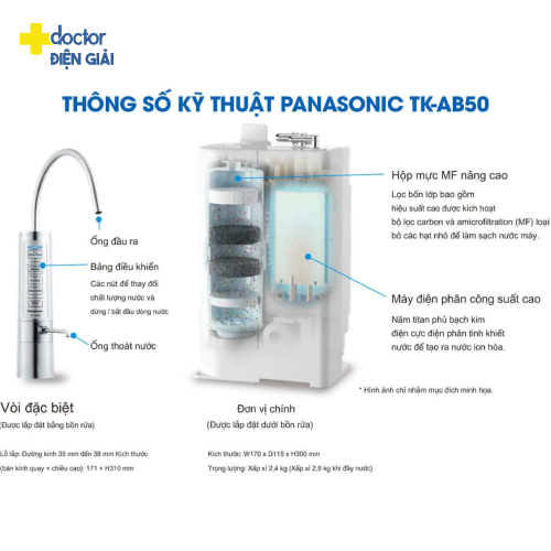 Máy điện giải ion kiềm Panasonic TK-AB50 (Lắp dưới chậu)