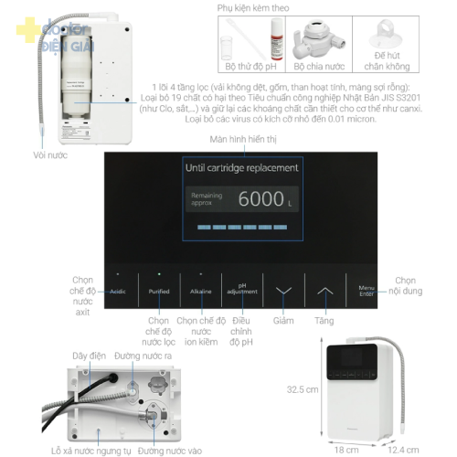 Máy điện giải ion kiềm Panasonic TK-AS700
