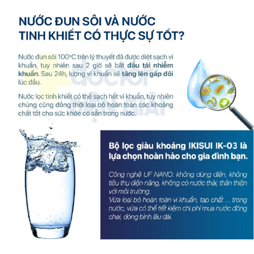 Máy lọc nước Nano 4 cấp giữ khoáng IKISUI IK-03