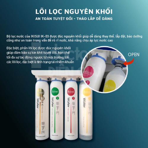 Máy lọc nước Nano 4 cấp giữ khoáng IKISUI IK-03