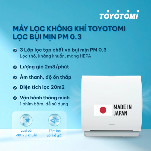 Máy lọc không khí nội địa Nhật TOYOTOMI